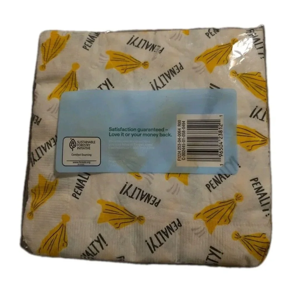 40 2-Ply Football novelty napkins with penalty flags Super Bowl party tailgate